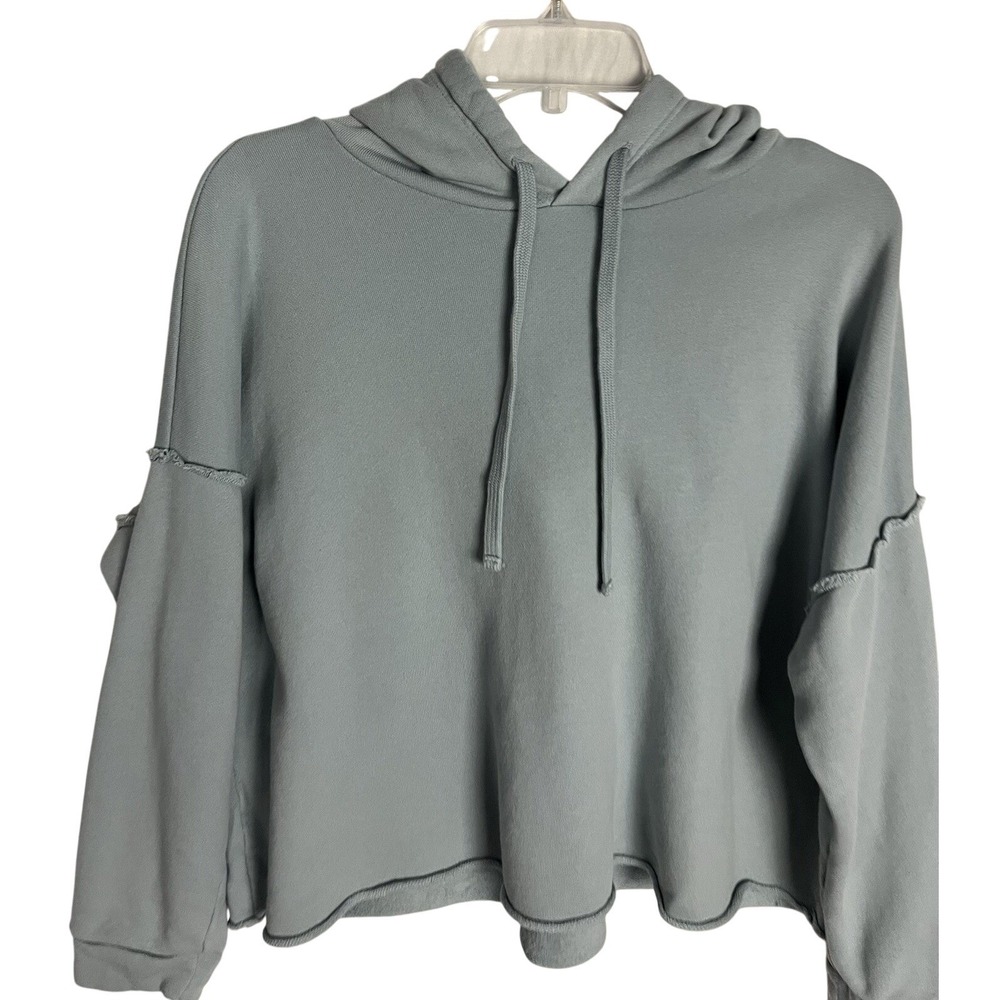 Eileen Fisher Organic Cotton Hoodie Women's SP Blue Relaxed Fit Pullover